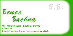 bence bachna business card